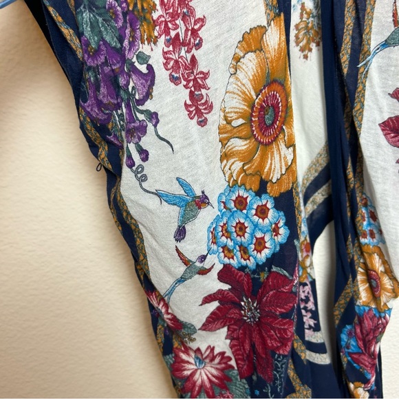 Anthropologie Moth Floral Bird Print Cardigan S/M - Picture 2 of 6
